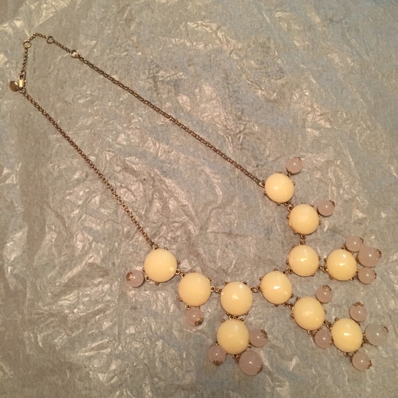 EUC J.Crew Off-White Bubble Chunky Bib Necklace - Picture 2 of 4